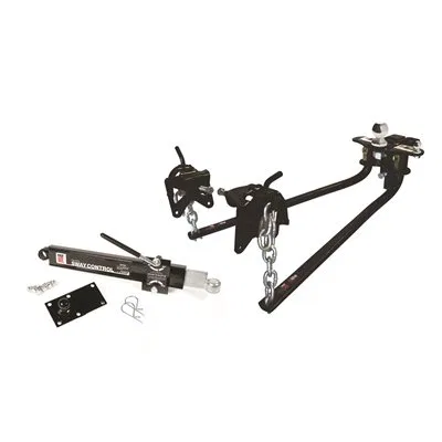 48057 – CAMCO Weight Distribution Hitch, Fully Assembled Round Bar 800 Pound Tongue Weight With Shank With Sway Contr...
